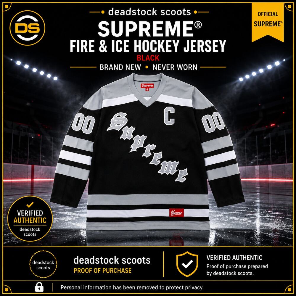 Supreme Fire & Ice Hockey Jersey Black Size XL